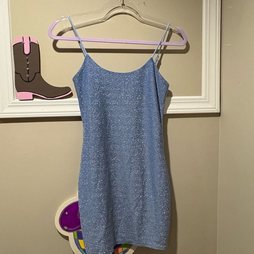 Lucy in the Sky Glittering Blue Mini‎ Dress